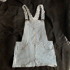 Garage - Denim Striped Overall Shorts